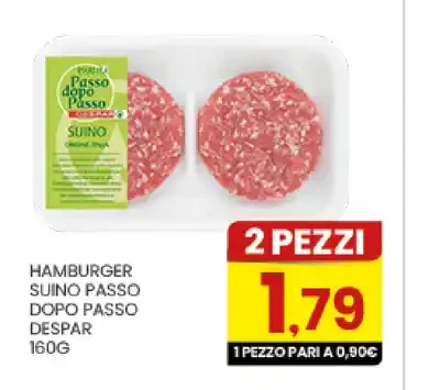 Hamburger suino Despar Passo dopo Passo 160g