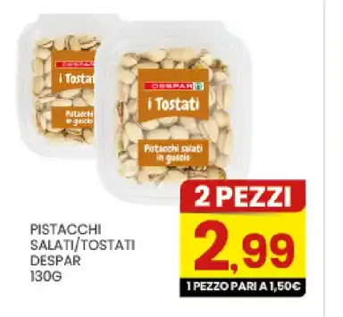 Pistacchi salati/tostati Despar 130g