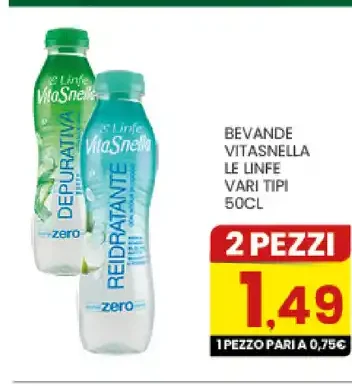 Bevande Vitasnella Le Linfee vari tipi 50 cl