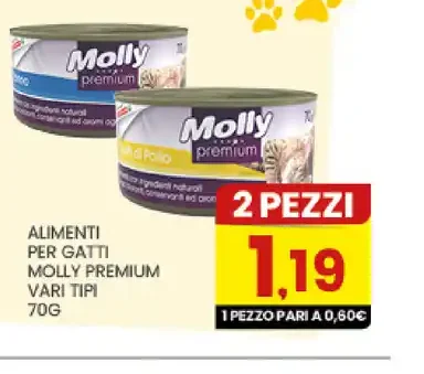 Alimenti per gatti Molly Premium vari tipi 70 g