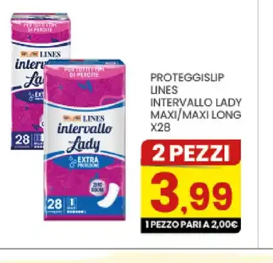 Proteggislip Lines Intervallo Lady Maxi/Maxi Long x28