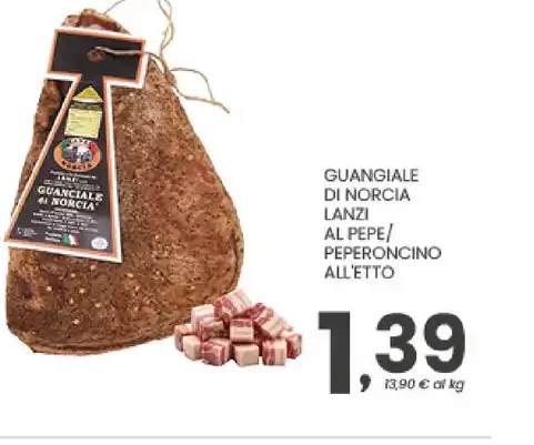 Guanciale di Norcia Lanzi al pepe/peperoncino all'etto