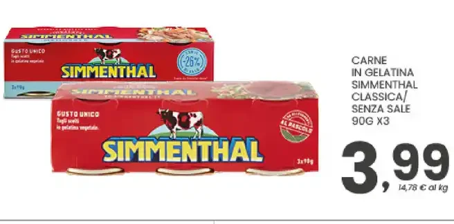 Carne in gelatina Simmenthal classica senza sale