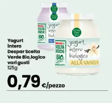 Yogurt intero Despar Scelta Verde Bio,logico vari gusti