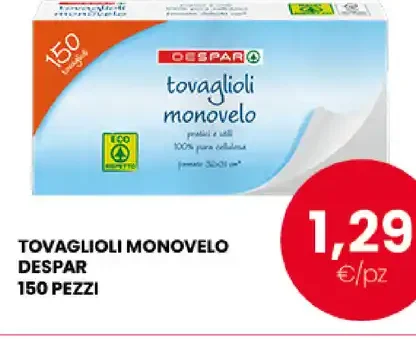 Tovaglioli monovelo Despar