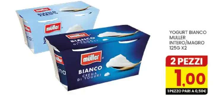 Yogurt bianco Muller intero/magro 125 g x2