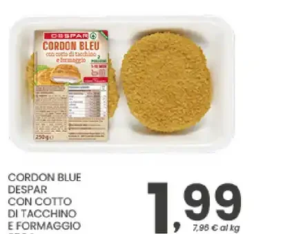 Cordon bleu Despar con cotto di tacchino e formaggio