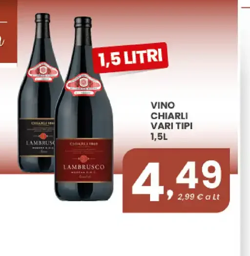Vino Chiarli vari tipi 1,5 l