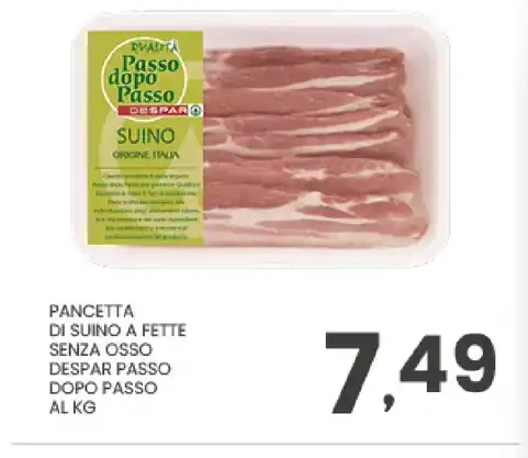 Pancetta di suino a fette senza osso