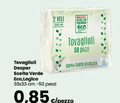 Tovaglioli in carta riciclata biologica