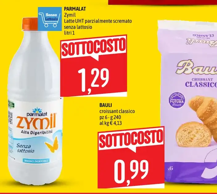 Latte UHT parzialmente scremato senza lattosio Zymil