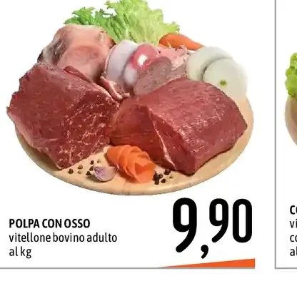Polpa con osso di vitellone bovino adulto