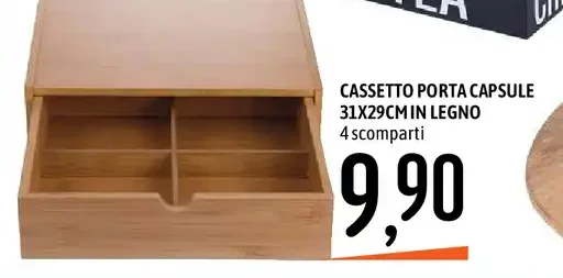 Cassetto porta capsule in legno