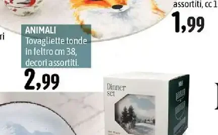 Tovagliette tonde in feltro Animali