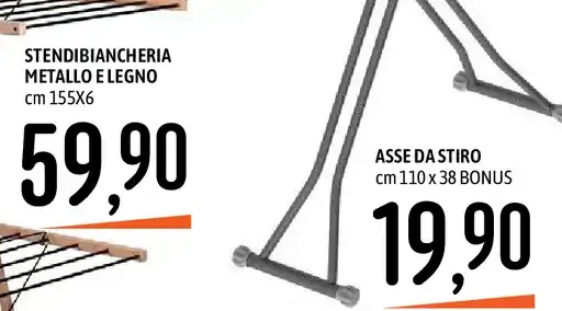 Stendibiancheria in metallo e legno