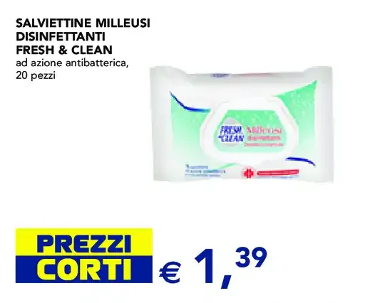 Salviettine milleusi disinfettanti Fresh & Clean