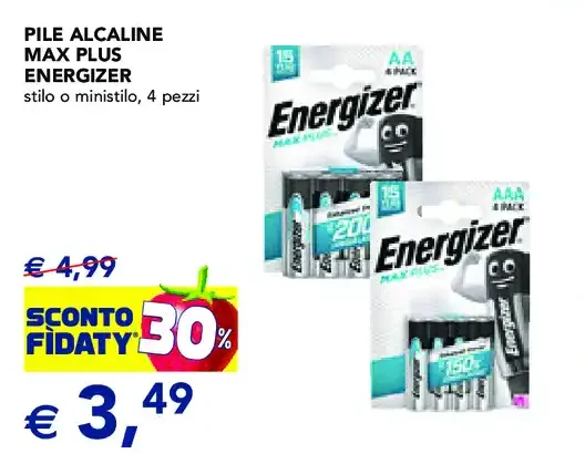 Pile alcaline Energizer Max Plus