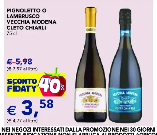 Pignoletto o Lambrusco Vecchia Modena Cleto Chiarli