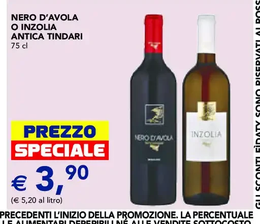 Nero d'Avola o Inzolia Antica Tindari