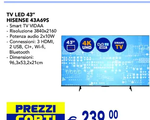 TV LED Hisense 43A6L9S
