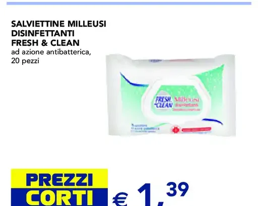 Salviettine milleusi disinfettanti Fresh & Clean