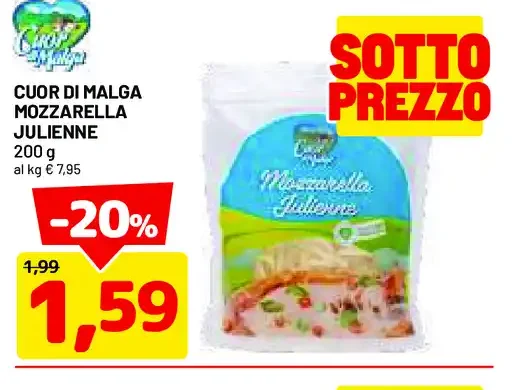 Mozzarella julienne