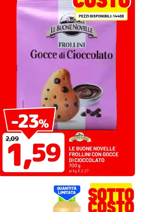 Frollini con gocce di cioccolato