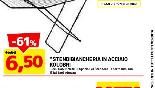 Stendibiancheria in acciaio Kolibri