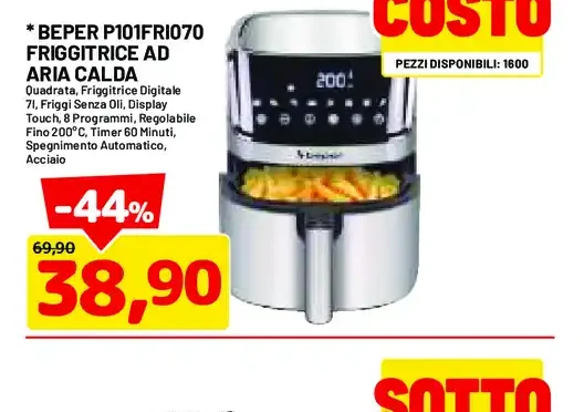 Friggitrice ad aria Beper P101FRI070