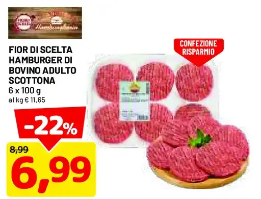 Hamburger di bovino adulto Scottona