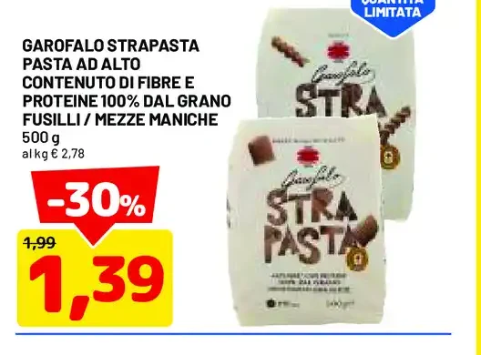 Pasta ad alto contenuto di fibre e proteine