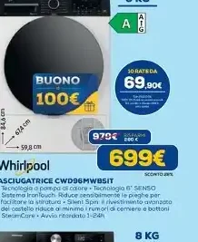 Asciugatrice Whirlpool 9 kg