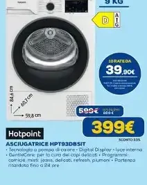 Asciugatrice Hotpoint 9 kg