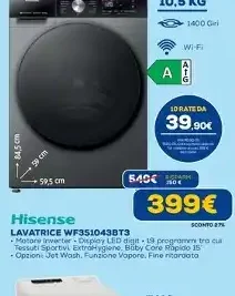 Lavatrice Hisense 10,5 kg
