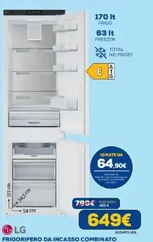 Frigorifero da incasso combinato