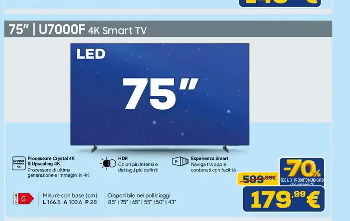 Samsung U7000F 75" LED 4K Smart TV