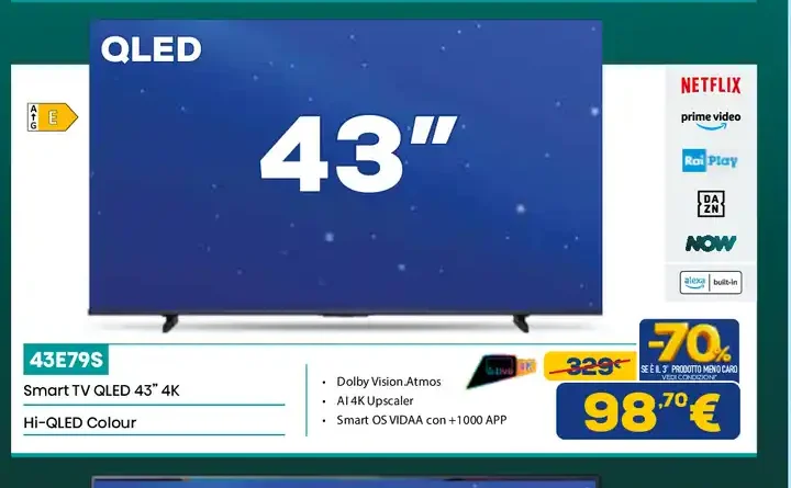 Hisense 43" QLED 4K Smart TV