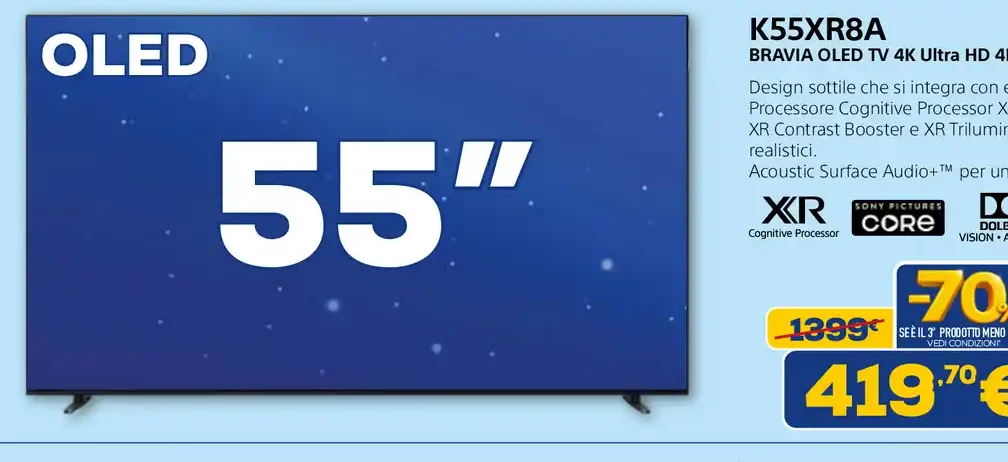 Sony BRAVIA OLED XR8A 55" 4K Ultra HD