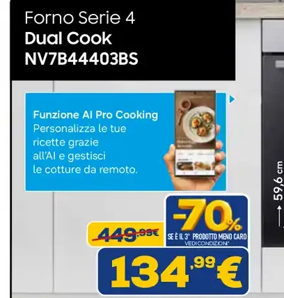 Forno Samsung Serie 4 Dual Cook NV7B44403BS