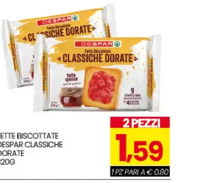 Fette biscottate Despar classiche dorate