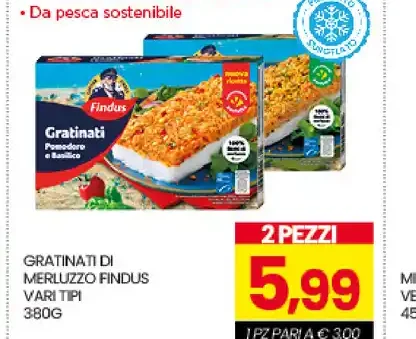 Gratinati di merluzzo Findus