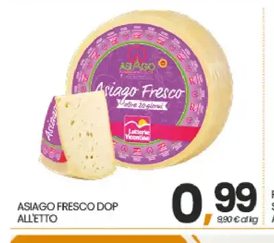 Asiago fresco DOP all'etto