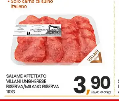 Salame affettato Villani Ungherese Riserva/Milano Riserva 110 g