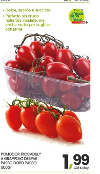Pomodori Piccadilly a grappolo Despar Passo dopo Passo 500 g