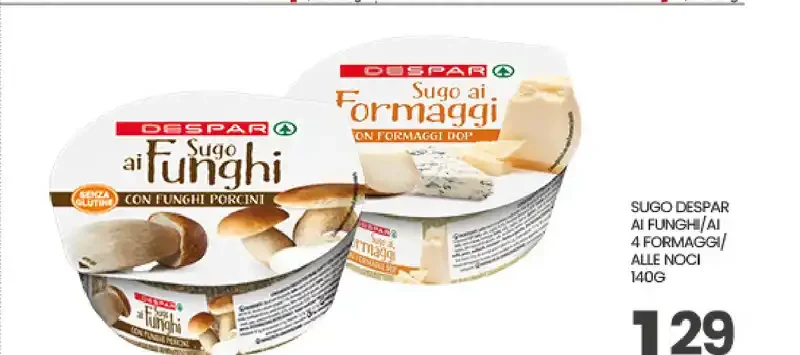 Sugo ai funghi e ai formaggi