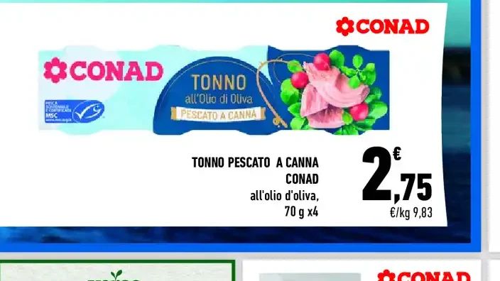 Tonno pescato a canna Conad all'olio d'oliva