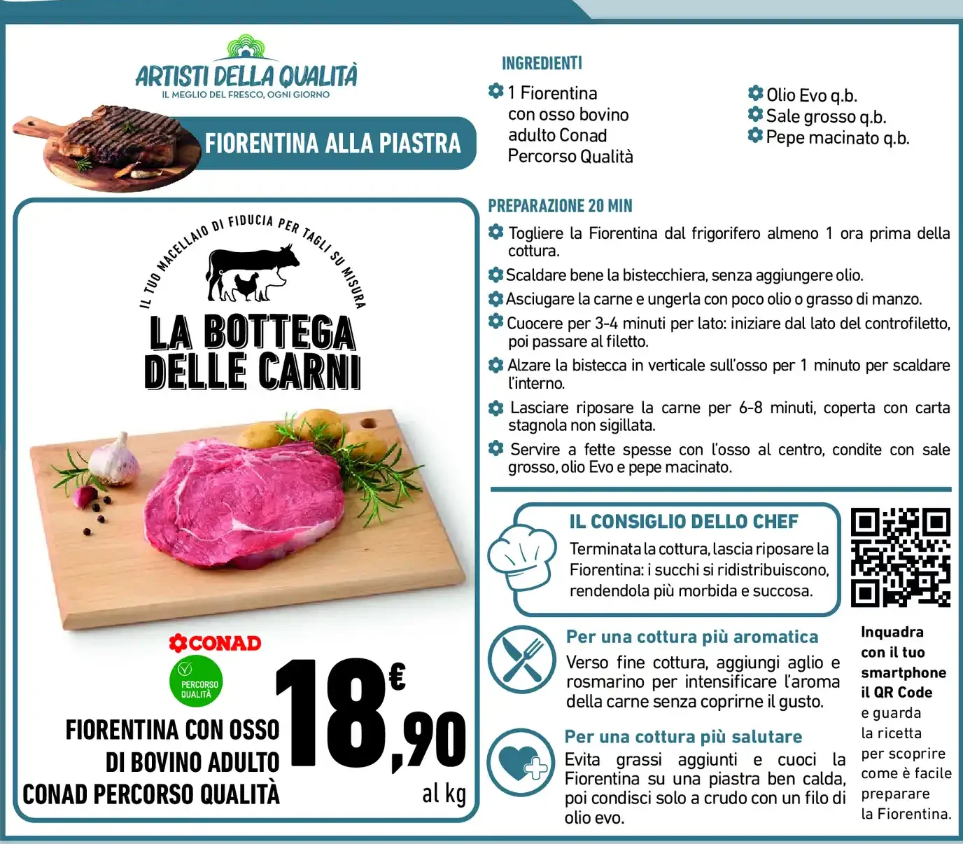 Fiorentina con osso di bovino adulto Conad percorso qualità
