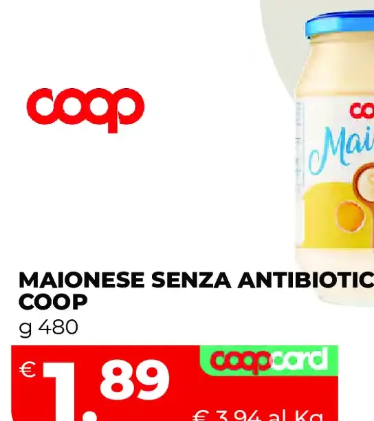 Maionese senza antibiotici Coop