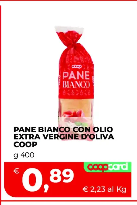 Pane bianco con olio extra vergine d'oliva Coop