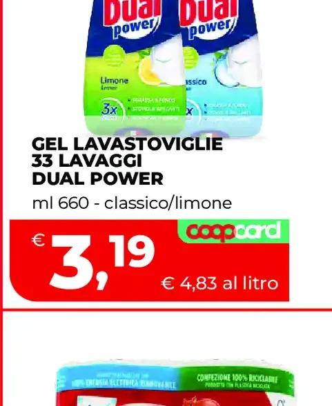 Gel lavastoviglie 33 lavaggi Dual Power